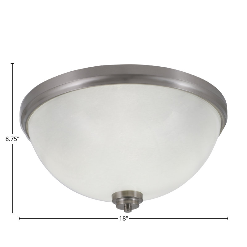 18" Flush Mount, 4-Bulbs, With Glass, Brushed Nickel