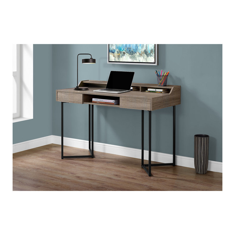 Bureau d'ordinateur, bureau personnel, ordinateur portable, tiroirs de rangement, L 48 po, travail, métal stratifié, contemporain, moderne