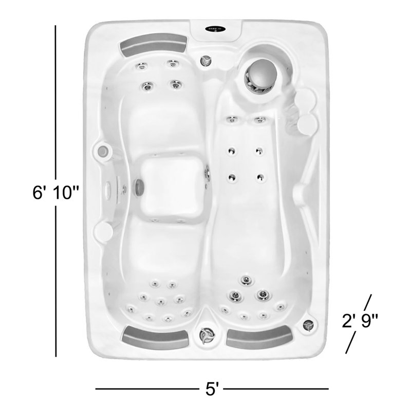 Home And Garden Spas 220 Volt 3 Person 38 - Jet Acrylic Rectangle Standard (Hardwired) Hot Tub with Ozonator