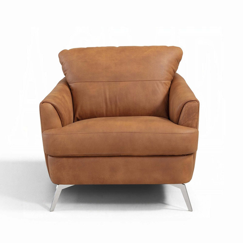 Fauteuil club en cuir véritable l 37 po Aroosh