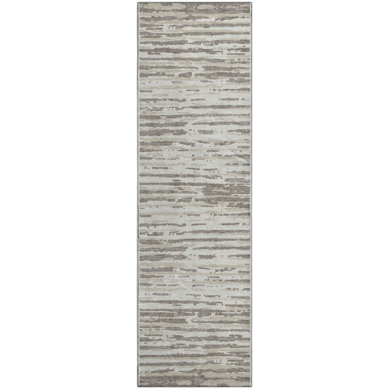 Premium Machine Washable Prisco Taupe Rug, Runner 2'3" x 7'6"