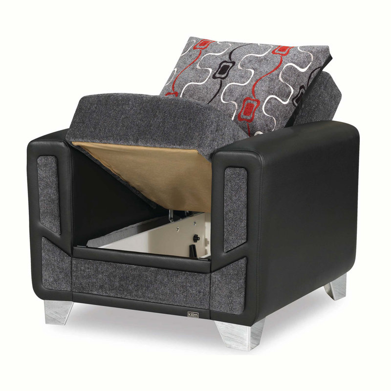 Fauteuil convertible moderne rembourré avec rangement