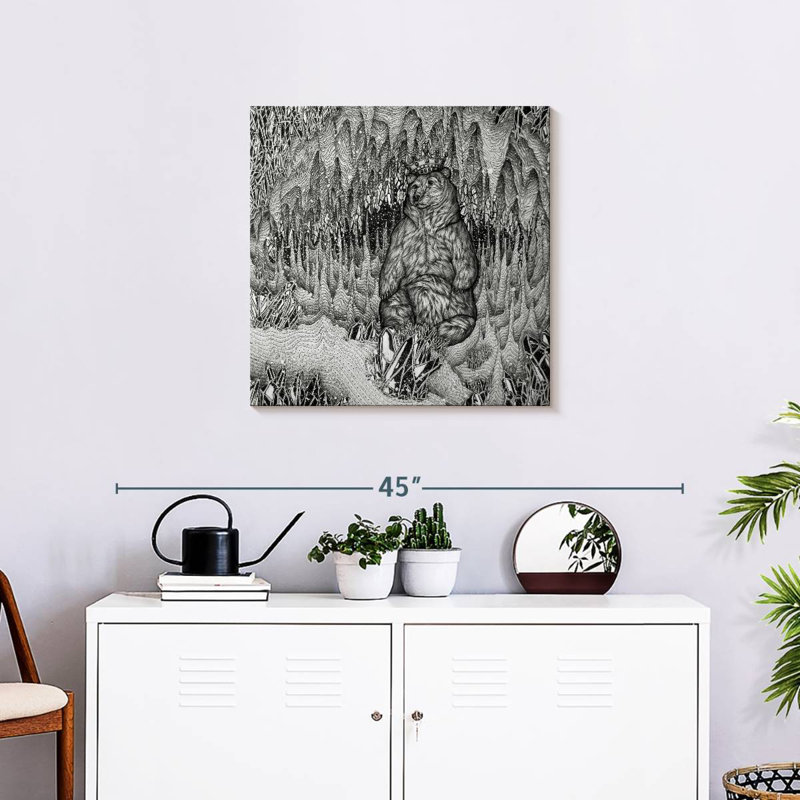 Brampt Cave Of The Bear King, 24" H x 24" W