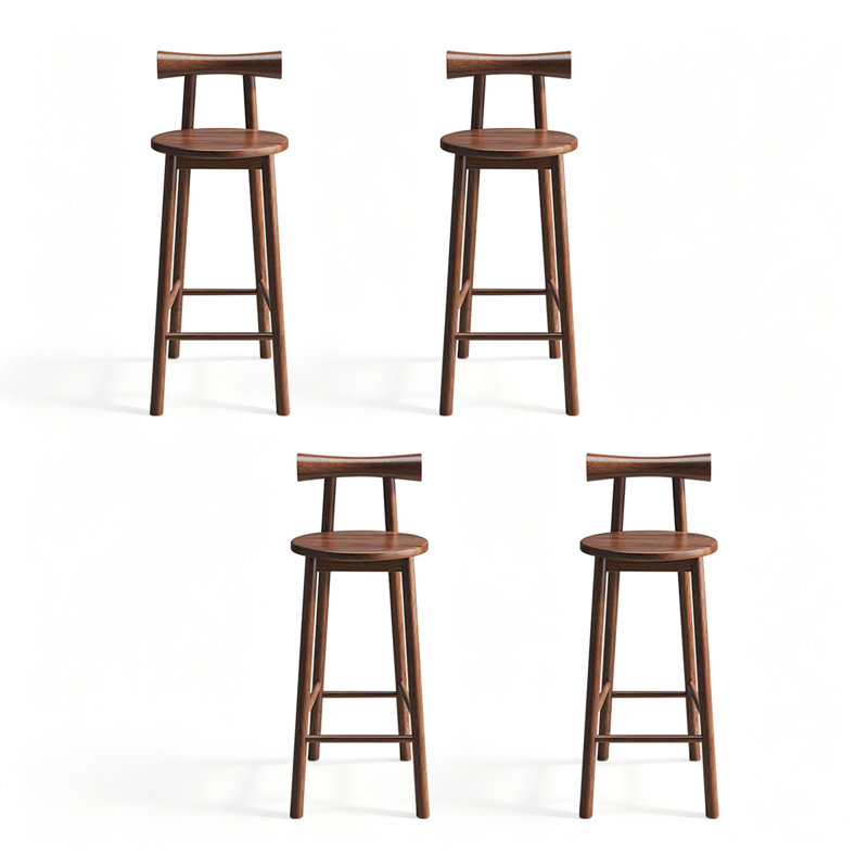 Chaise d'appoint à dossier bas en noyer (ensemble de 4), 4, 43.31"