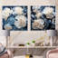 Arrangement d'œillets blanc et bleu - ensemble de 2 œillets carrés-1097197711-1097197709