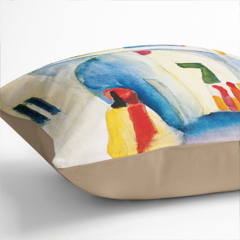 View Into A Lane Square Throw Cushion, Stone, 55cm H x 55cm W x 20cm D