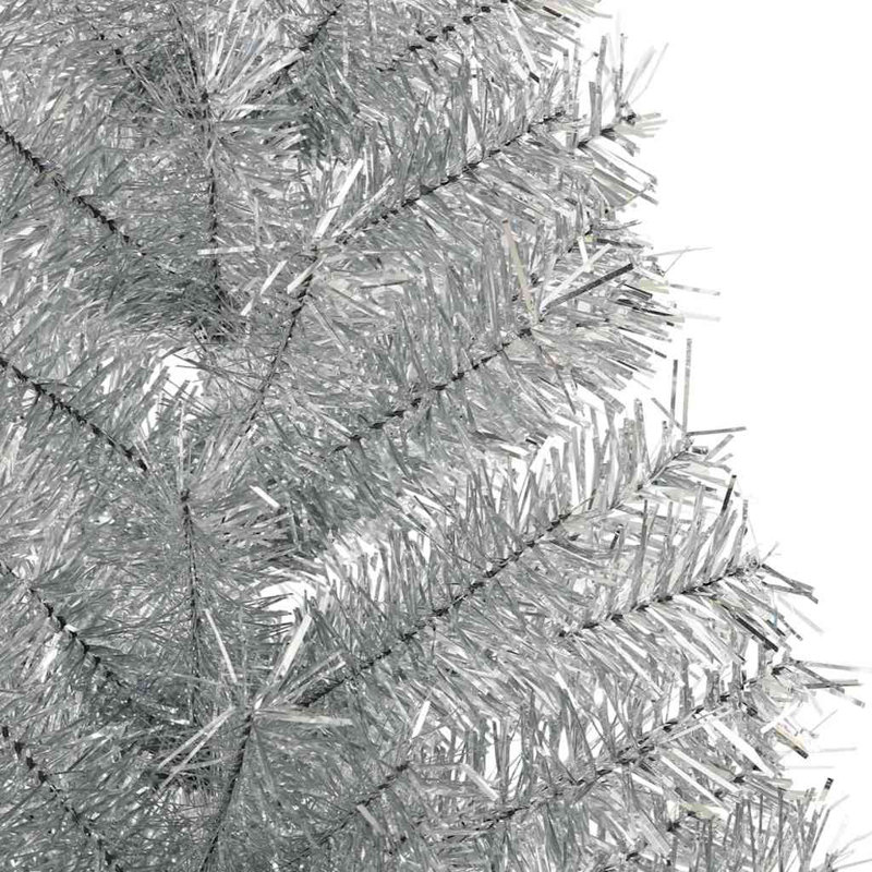Artificial Pre-lit Christmas Tree PVC, Silver, 120cm H
