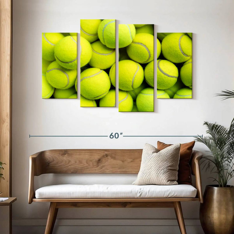 Balles de tennis jaunes Sireci, H 32 po x l 52 po