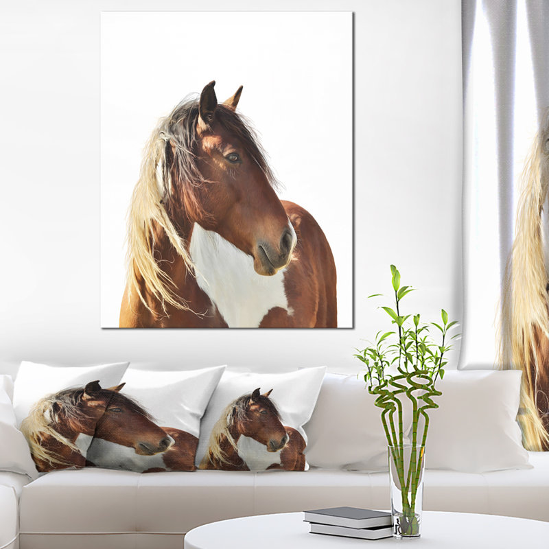 « large brown cheval illustration », reproduction de photo sur toile tendue, H 40 po x l 30 po x P 1 po, Toile tendue