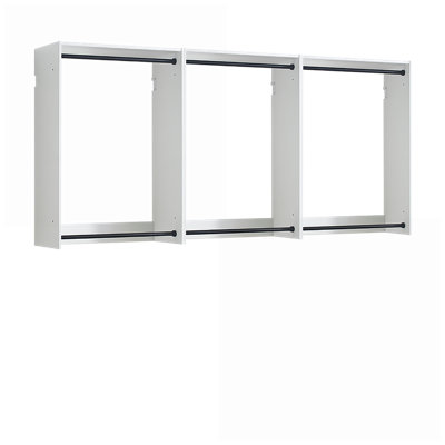 Closet Systems, Devi Wall-Mounted Modular Warm Oak Wood Closet System | White | Wood