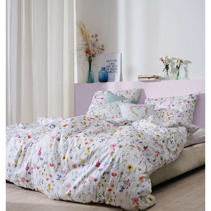 Organic Cotton Floral Duvet Cover Set with Pillowcases