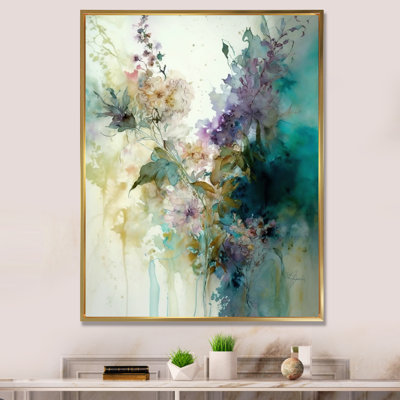 «Blue Poppy Flowers Delicate Retro Watercolor», reproduction