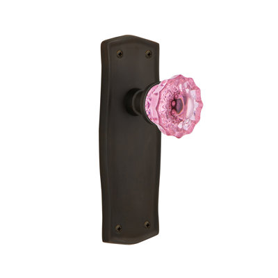 Plaque de prairie avec bouton de porte rose cristal Nostalgic Warehouse