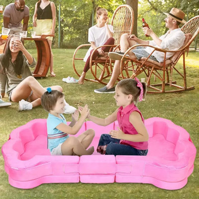 Lit portatif à griffes pour chat, adapté pour Noël, Halloween, doux et sûr, lit de voyage pliable avec des bords renforcés et épaissis pour protéger la sécurité du sommeil, lit au sol pour enfants, idéal pour les voyages de vacances (rose)