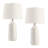25.5in 3-Way Off‑White Ribbed Ceramic Table Lamps