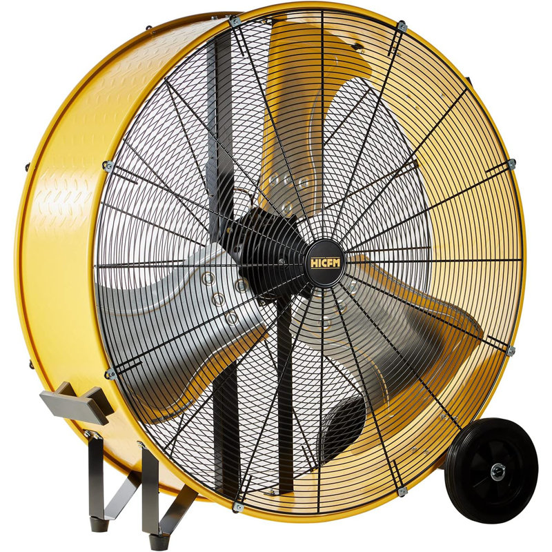 Ventilateur tambour à 2 vitesses en jaune avec puissant moteur 4 / 5HP, ventilateur commercial ou industriel