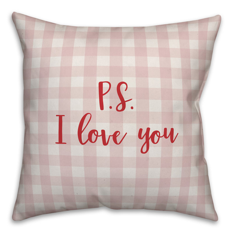  P.S. Coussin décoratif I Love You, Coussin décoratif, Rose / Rouge
