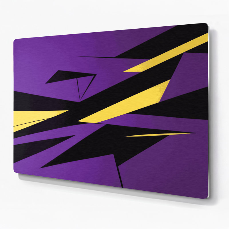 «Geometric Abstraction 10», art mural en métal mauve, H 20 po x l 30 po