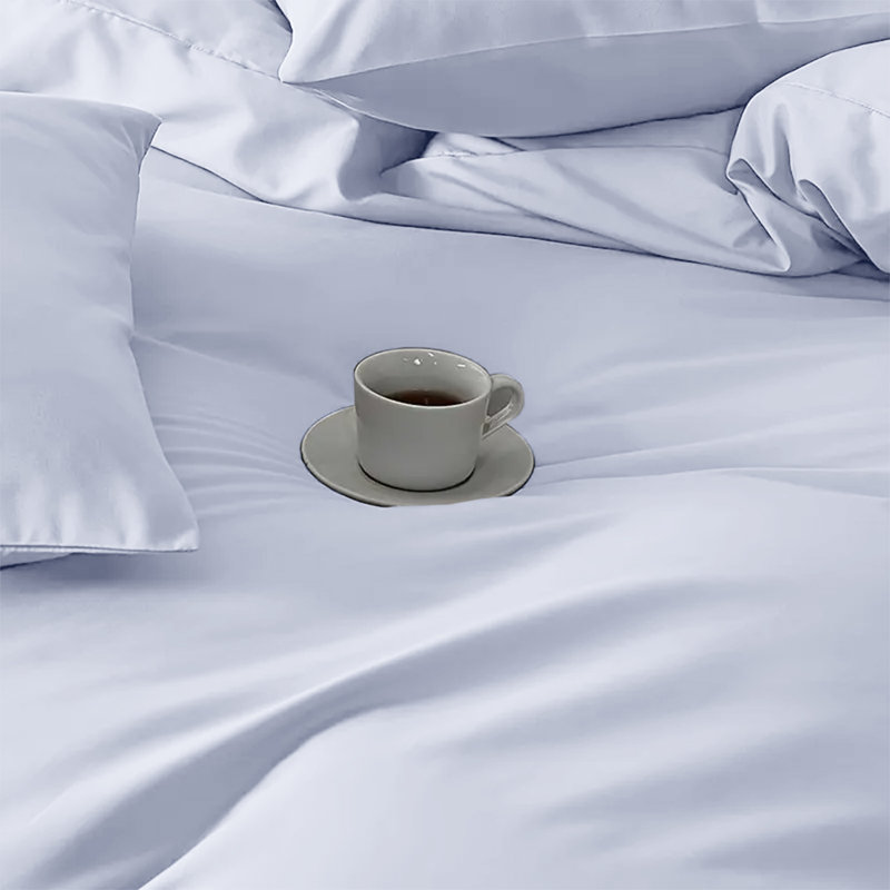 Aspire Homeware Hotel Quality 3 Piece Dyed Duvet Bedding Set with Pillowcases for Soft and Elegant Sleep, White