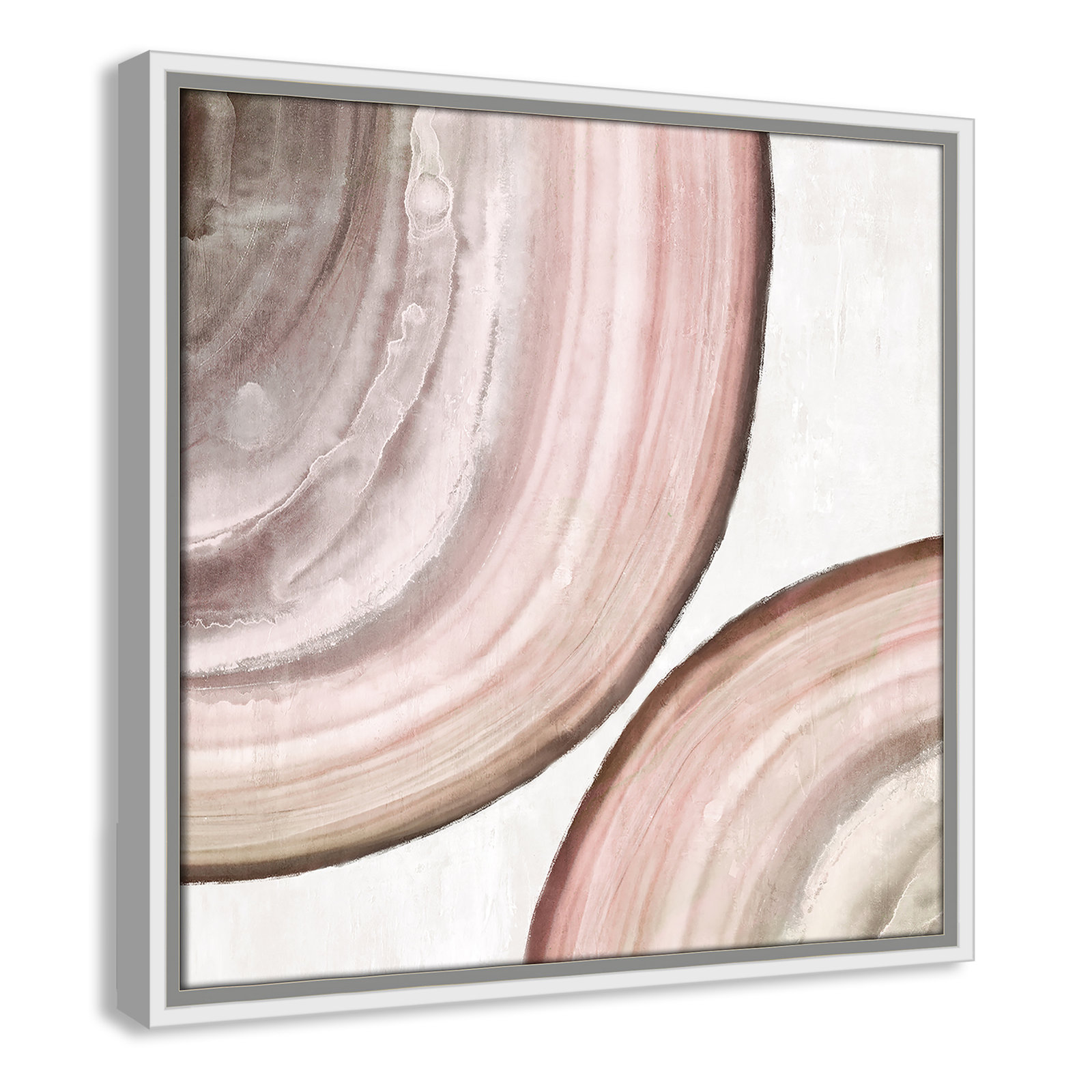 Endless Blush by Eva Watts - Painting Print, White Framed Canvas, 17.5" H x 17.5" W x 2" D