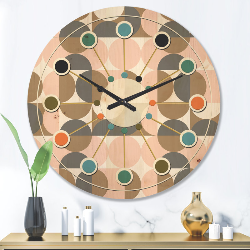 Horloge murale circulaire en bois IV, Grand