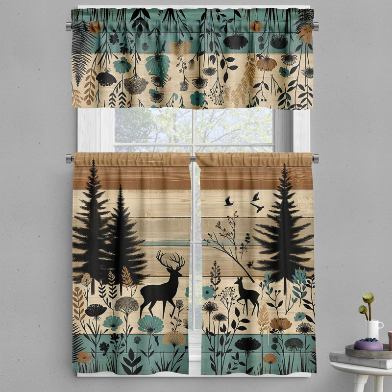 Ambesonne Tailored 55'' W Kitchen Curtain