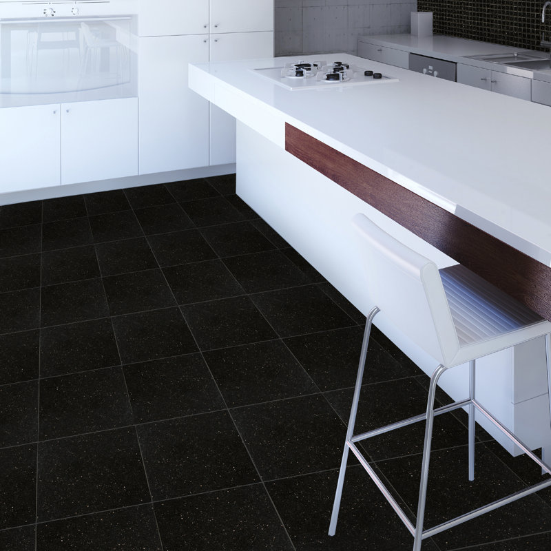 Granite Ab Black 12 in. x 12 in. Polished Granite Floor and Wall Tile (10.0 sq. ft./Case)