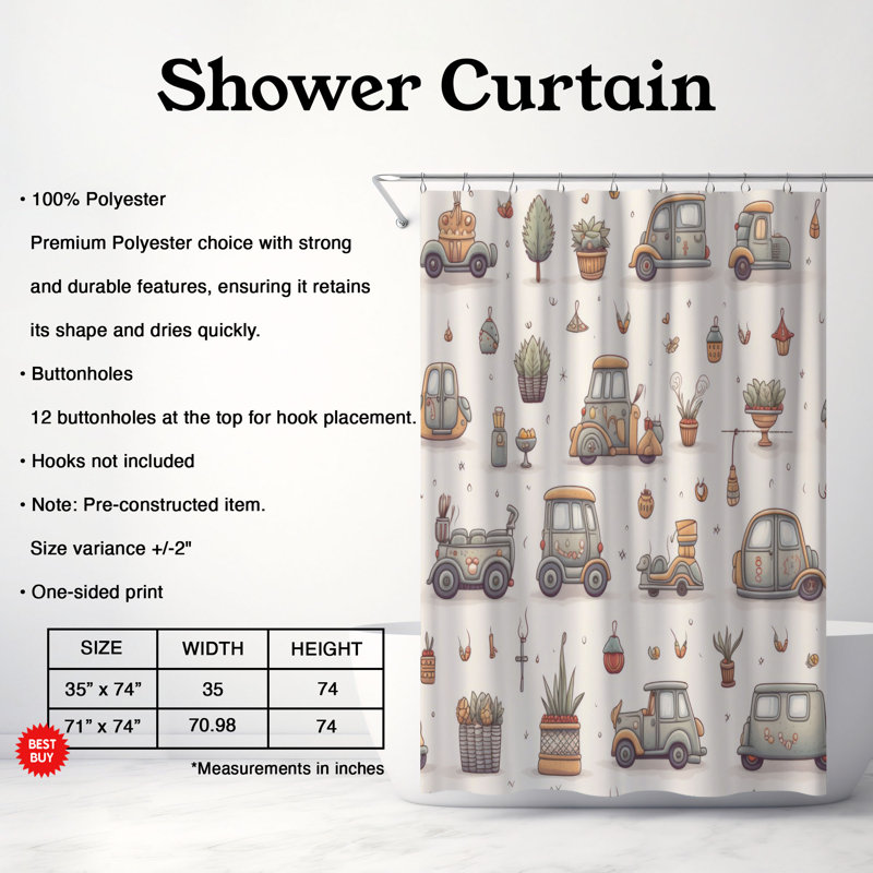 Little Rides - Premium Shower Curtain, 74"H x 71"W