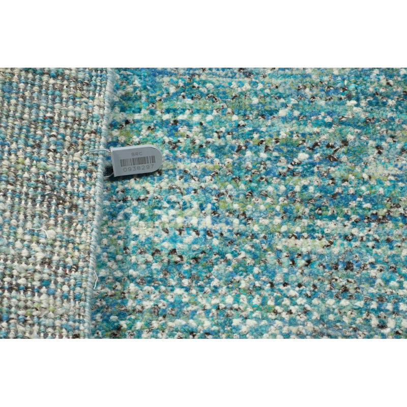 Hand-Knotted High-Quality Blue and Beige Runner, Runner 2'7" x 14'3"
