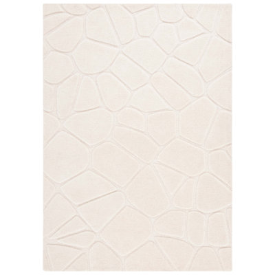 Bigelow Solid Color Hand Tufted Wool Area Rug in Ivory