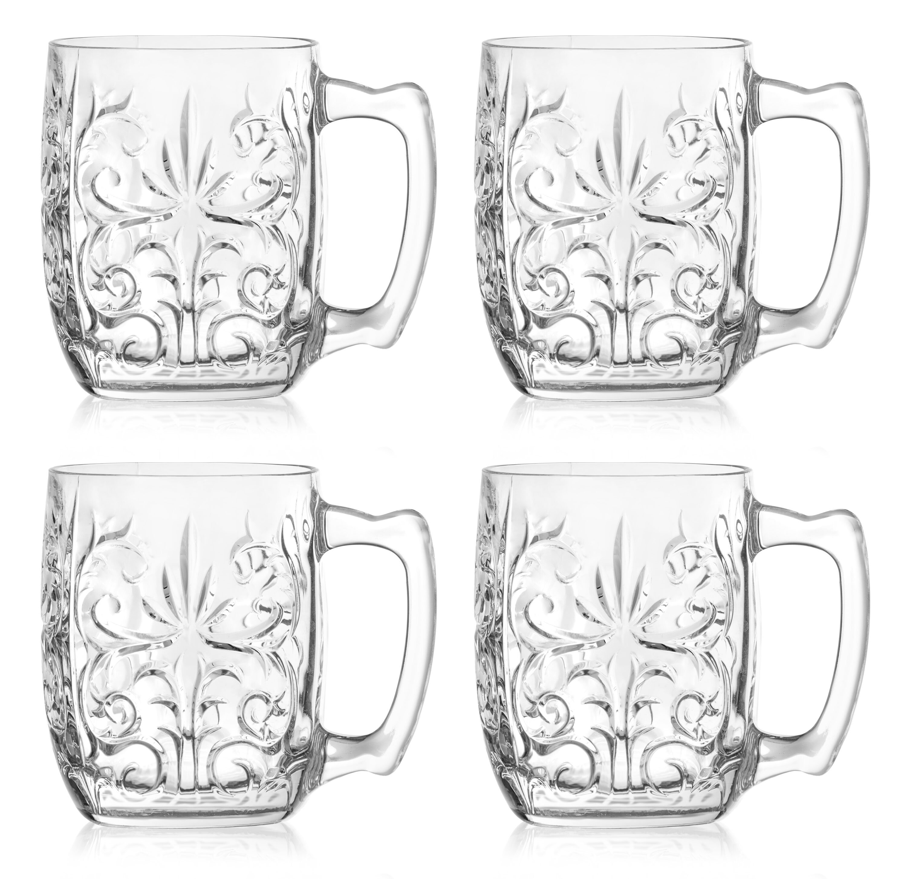 Orren Ellis 4 - Piece 12.5oz. Glass Beer Mug Glassware Set