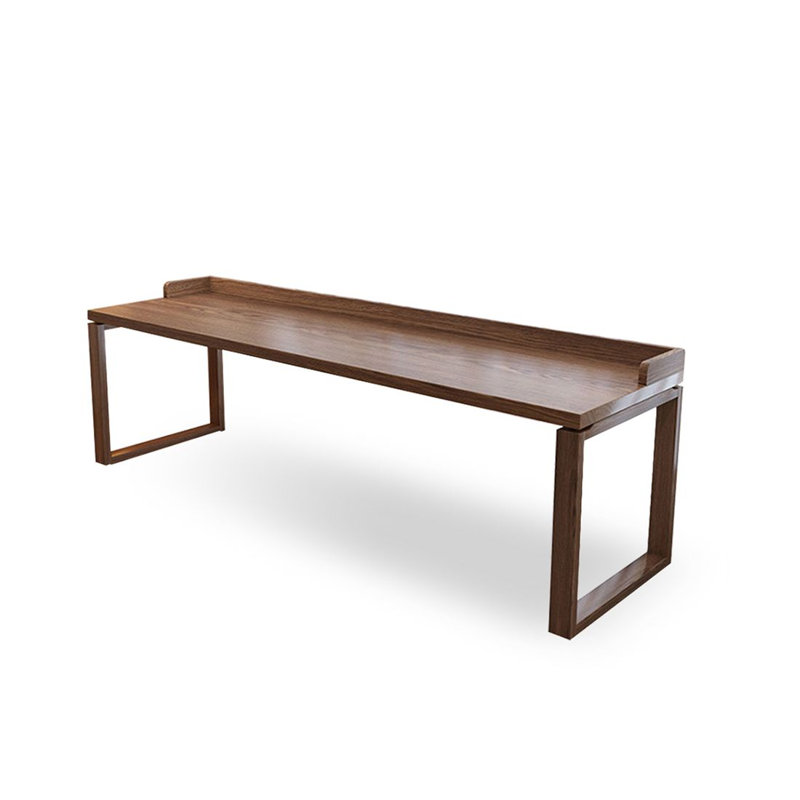 Bureau rectangulaire en bois massif noyer, H 29,53 po x l 86,61 po x P 23,62 po