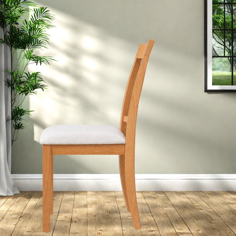 Chaises de salle à manger rembourrées Comfort, ensemble moderne en bois d'hévéa pour petite cuisine