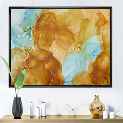 «Brown Luxury Abstract Fluid», peinture sur toile