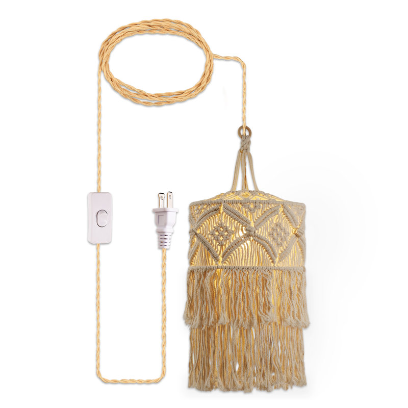 Luminaire suspendu blanc bohème 1 lumière Daleysa