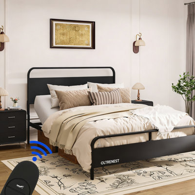 OLTRENEST Queen Size Adjustable Bed Base, Head Elevation 0°–60°, Silent Motor, Contemporary Frame, Quick & Easy Setup for Pressure Relief