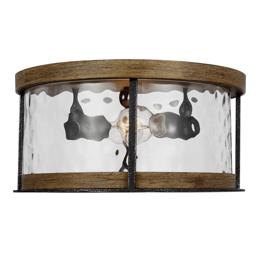 Scot Glass Flush Mount Canora Grey