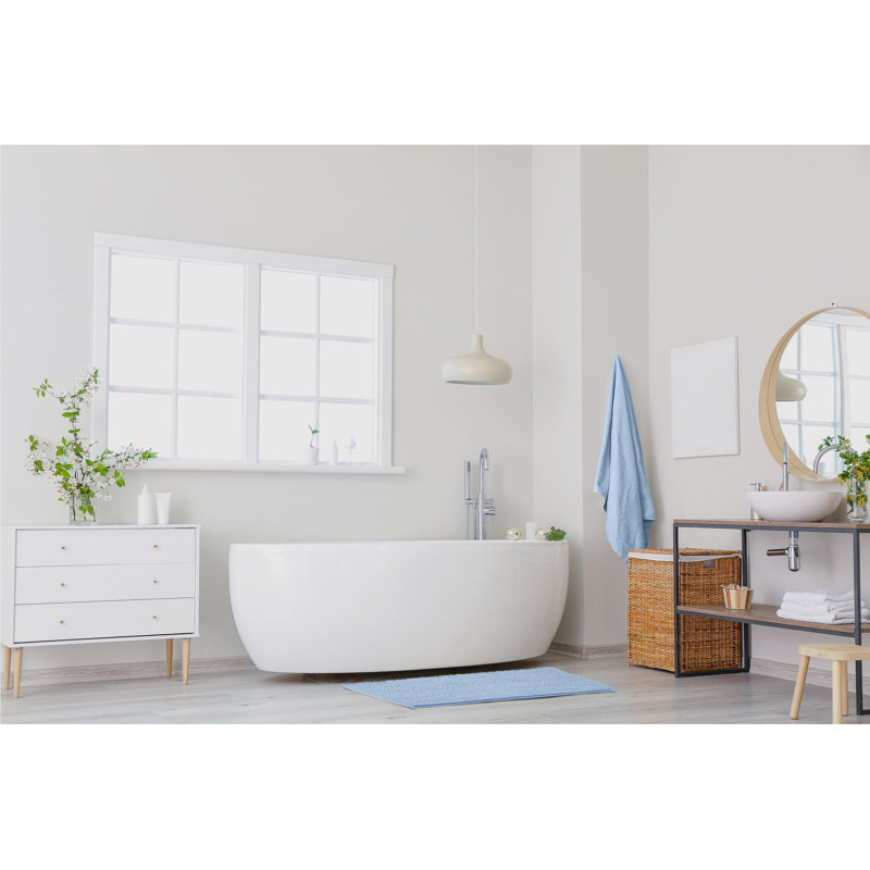 Heloise Non-Slip Bath Rug, 45cm W x 75cm L, Blue Bell