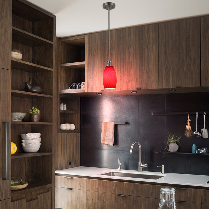 Abat-jour ovale en verre 7,64 po avec tourbillon rouge