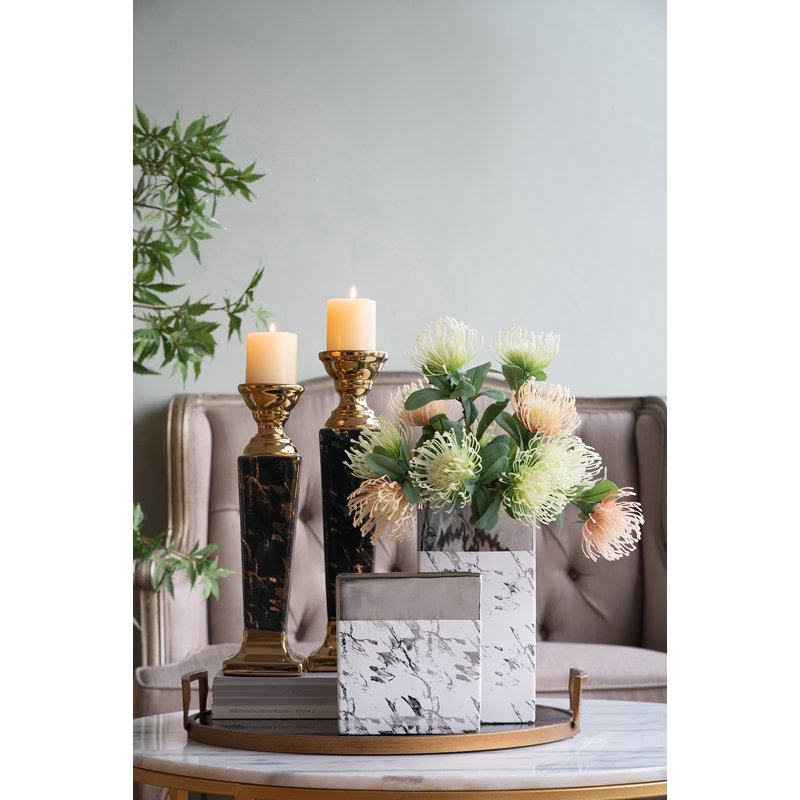 Chandelles en céramique moderne chic, H 15 po x l 3,9 po x P 3,9 po