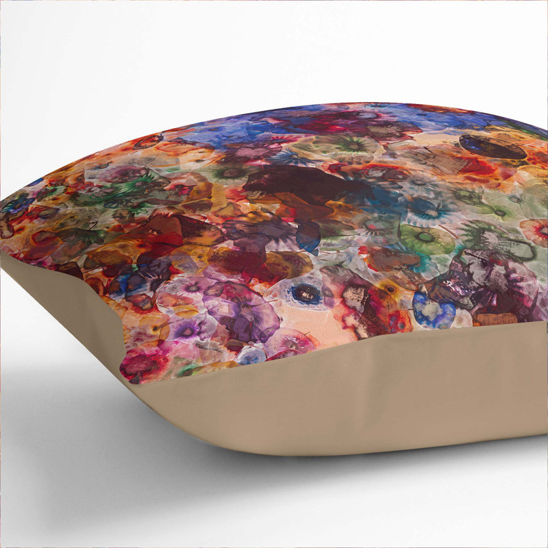 Colour Me Abstract Square Throw Cushion, Stone, 40 x 40 cm