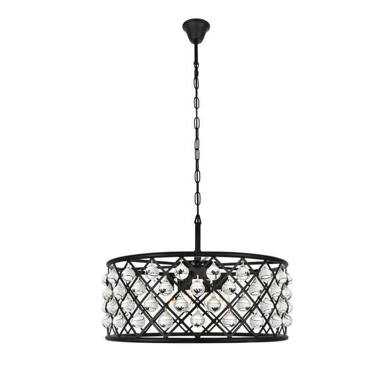 Lustre cylindrique unique et remarquable à 6 lumières Swinney, Brun moka