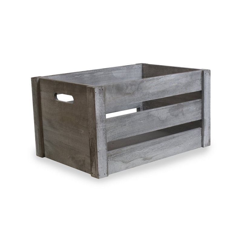Deep Crate Wood Basket, 26.5cm W x 39cm D