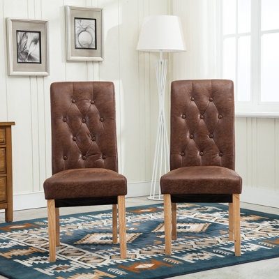 46.5cm H Tufted Linen Upholstered Full Back Parsons Chair