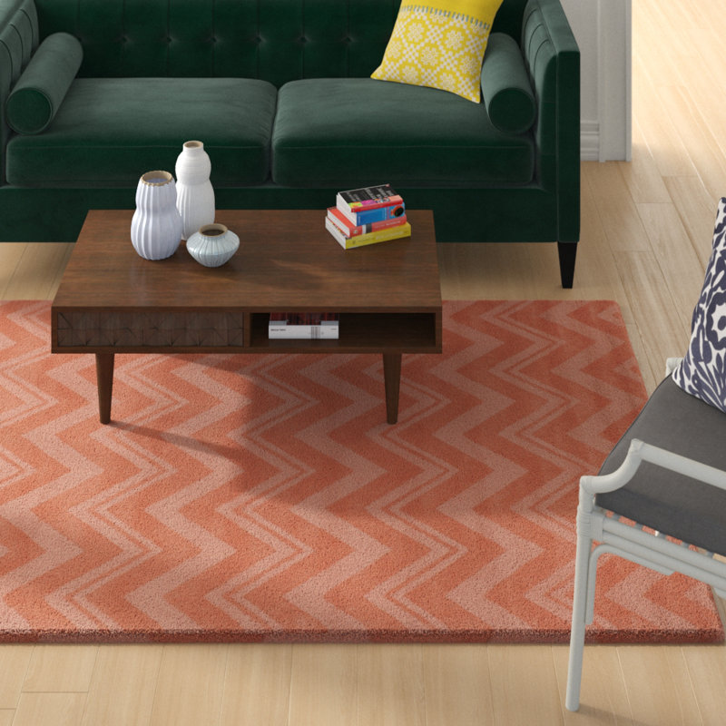 Nishi Hand Loomed Wool Chevron Rug, Rectangle 7'6" x 9'6"