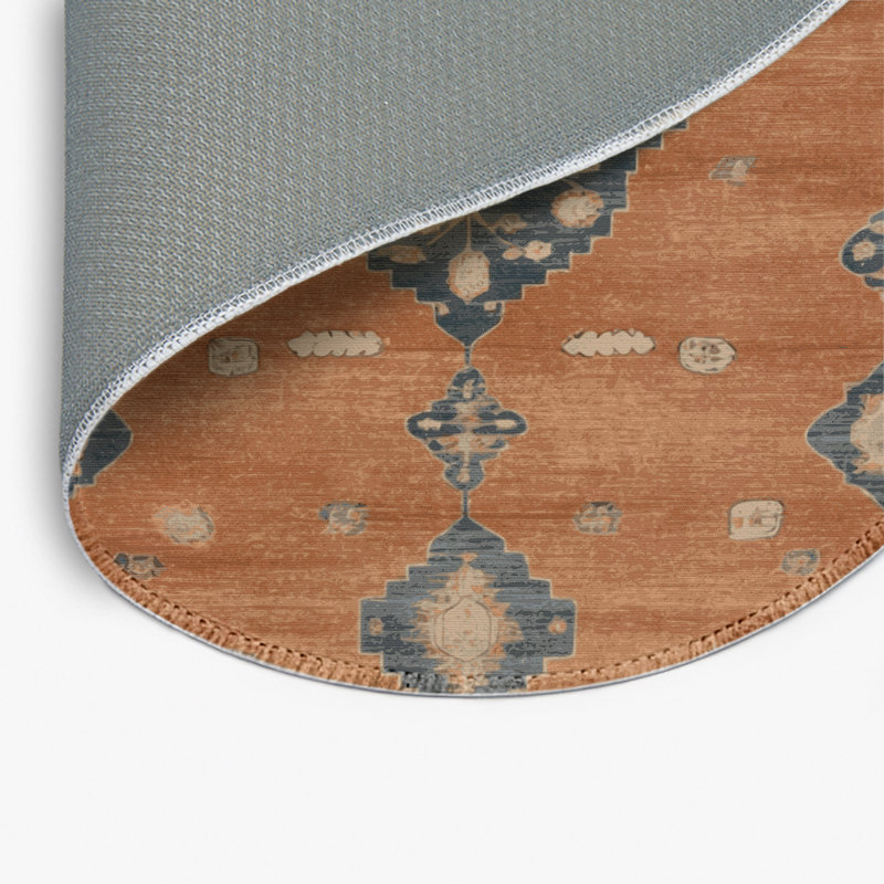 Tapis intérieur et extérieur brun Overdyed, Rond 5 pi