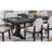 1Pc Rectangle Table W Leaf Trestle Base Classic Look Charcoal Color Wooden Dining Room Table Only