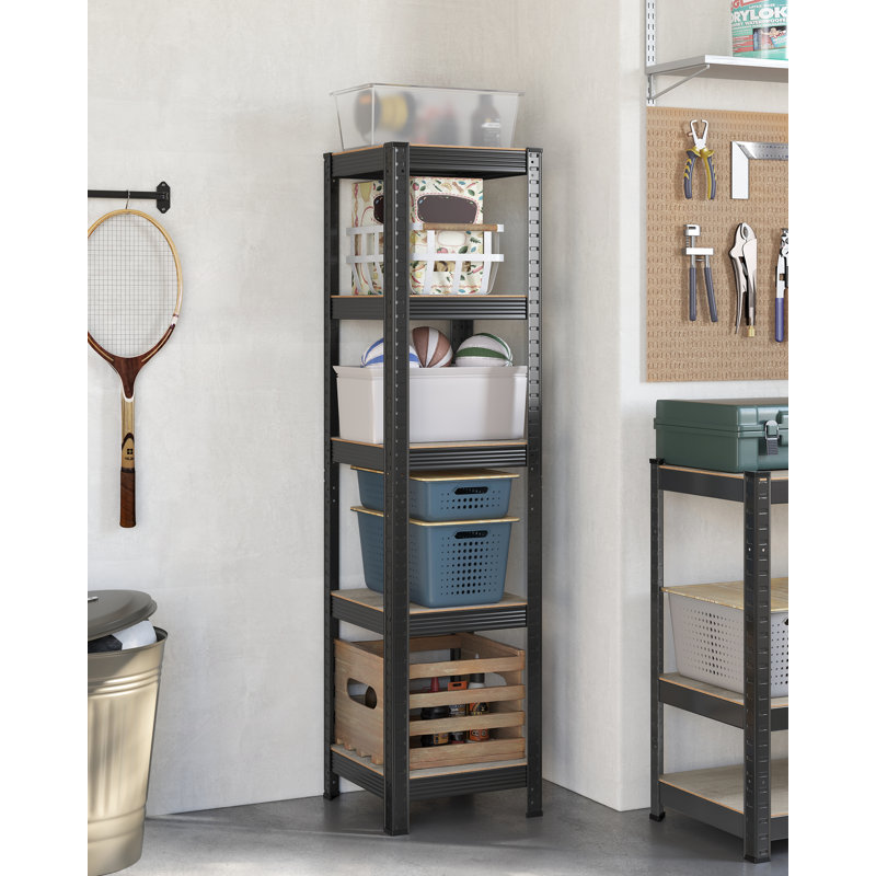 Desi Steel Standard Bookcase, 150cm H x 37cm W x 37cm D, Greige/Black