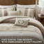 Ensemble d'édredon pour lit double / grand 5 pièces 5 pièces, taupe-130674140