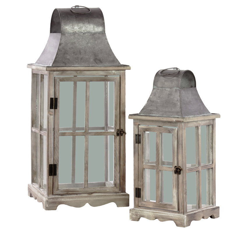Wood Tabletop Lantern